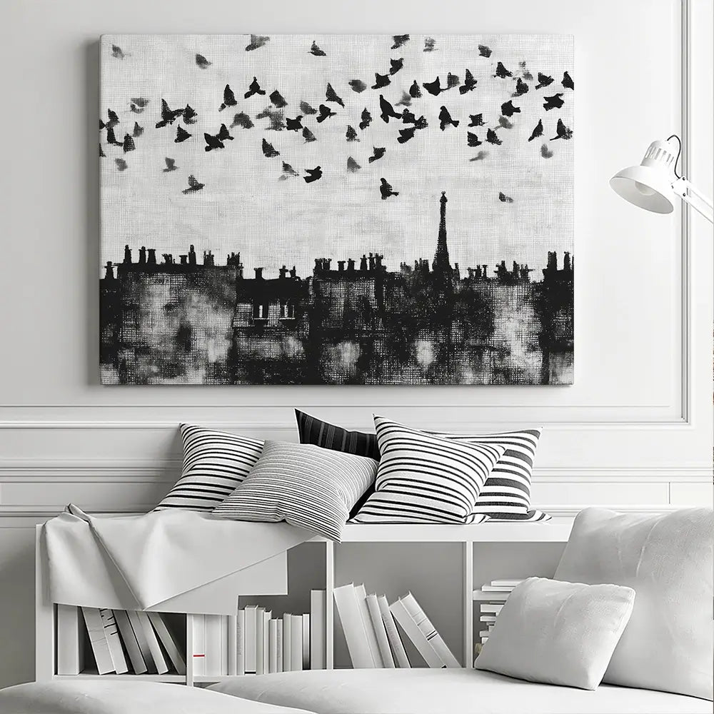 Paris Rooftops Skyline Canvas Print Paris Rooftops Skyline Canvas Print wall art product Chromatic Storm Studio