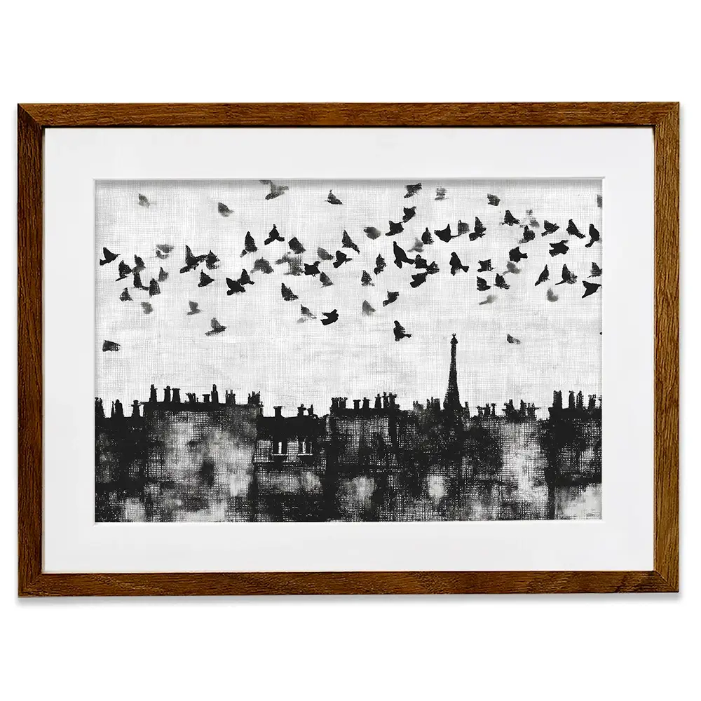 Paris Rooftops Skyline Framed Art Print Paris Rooftops Skyline Framed Art Print wall art product Chromatic Storm Studio