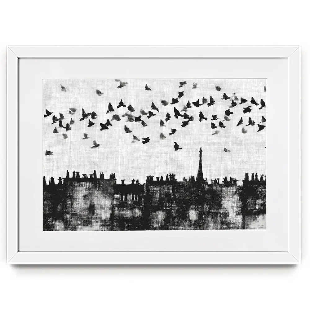Paris Rooftops Skyline Framed Art Print Paris Rooftops Skyline Framed Art Print wall art product Chromatic Storm Studio