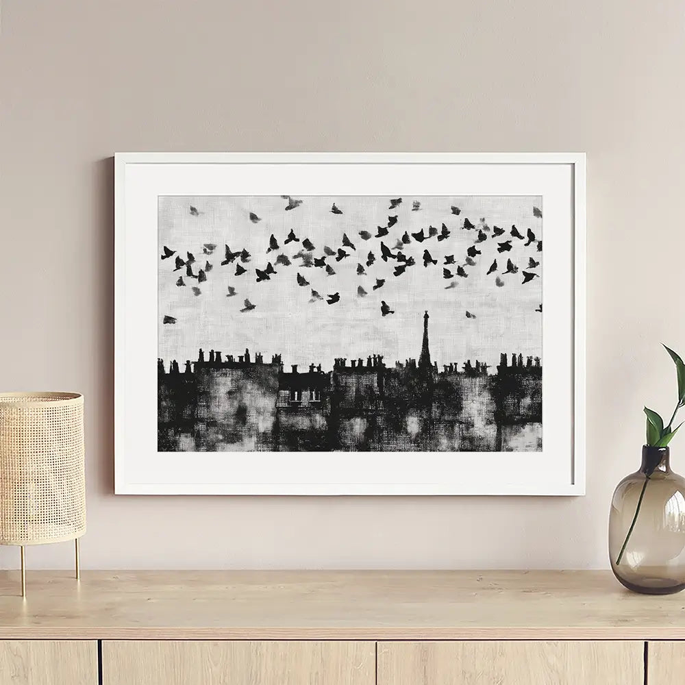 Paris Rooftops Skyline Framed Art Print Paris Rooftops Skyline Framed Art Print wall art product Chromatic Storm Studio