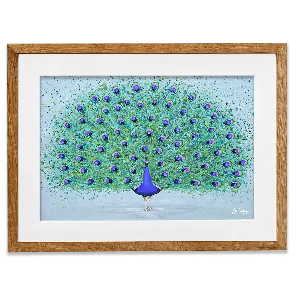 Parker The Peacock Framed Art Print Parker The Peacock Framed Art Print wall art product Jo Gough