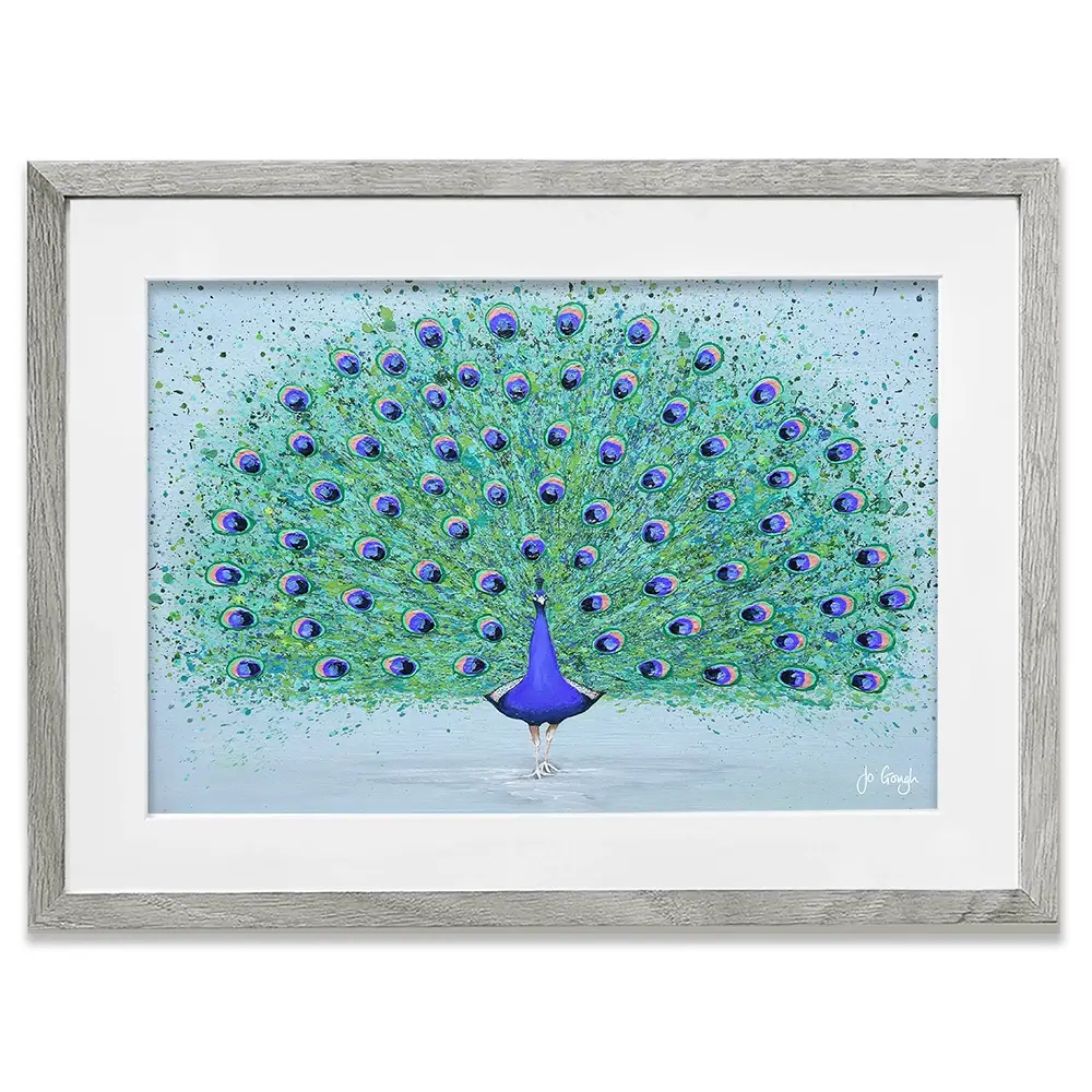 Parker The Peacock Framed Art Print Parker The Peacock Framed Art Print wall art product Jo Gough