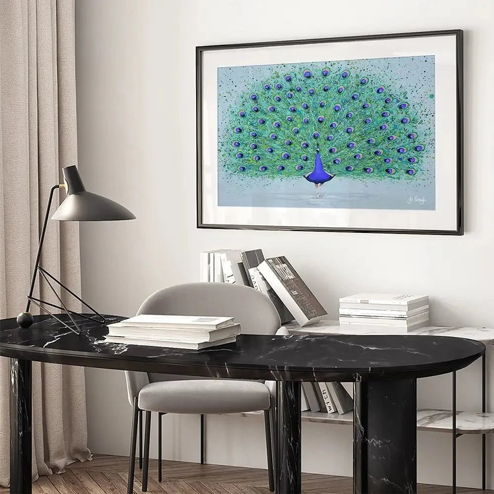 Parker The Peacock Framed Art Print Parker The Peacock Framed Art Print wall art product Jo Gough