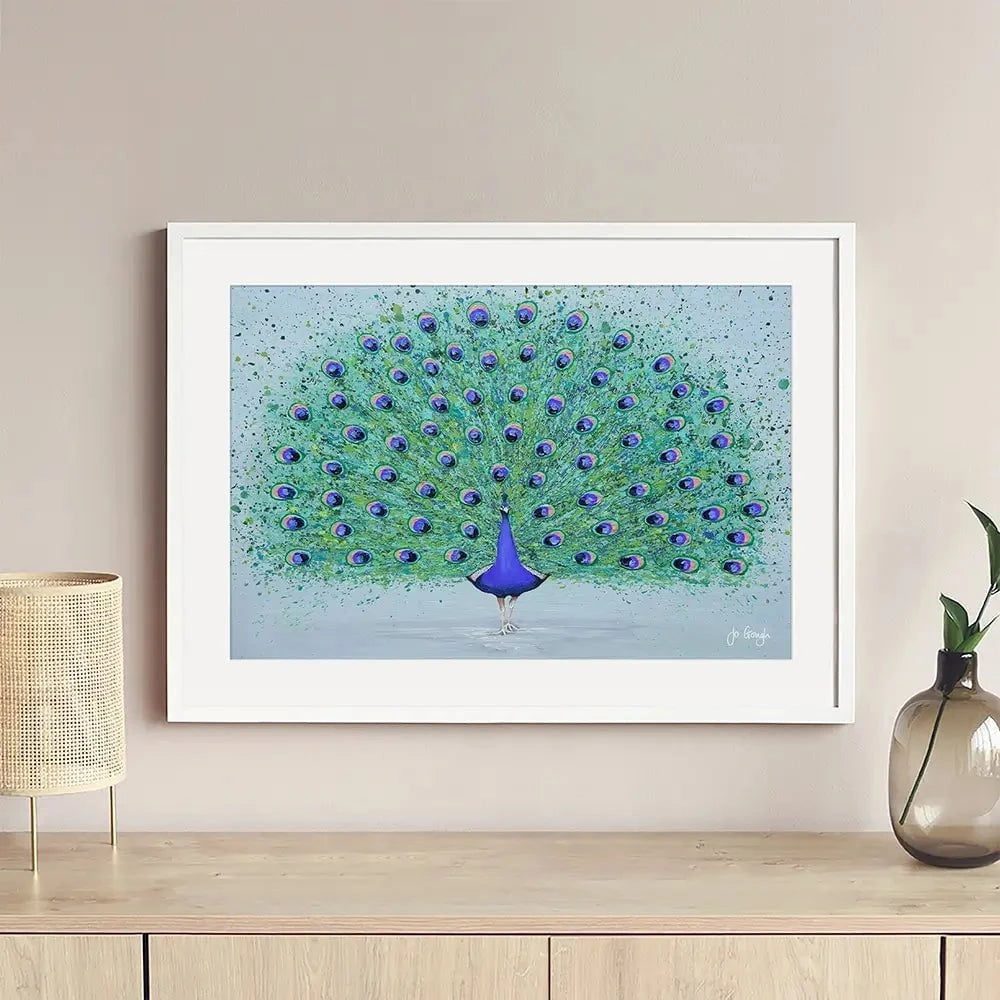 Parker The Peacock Framed Art Print Parker The Peacock Framed Art Print wall art product Jo Gough