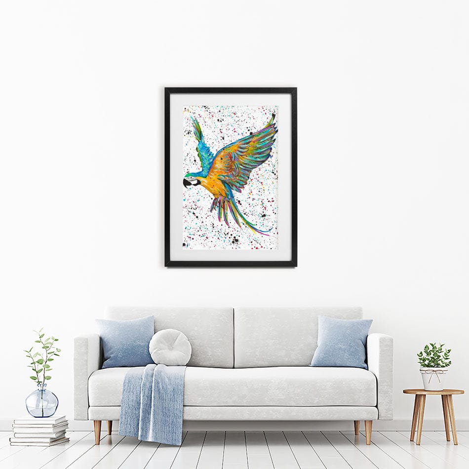 Parrot Macey Framed Art Print wall art product Emma LC Art