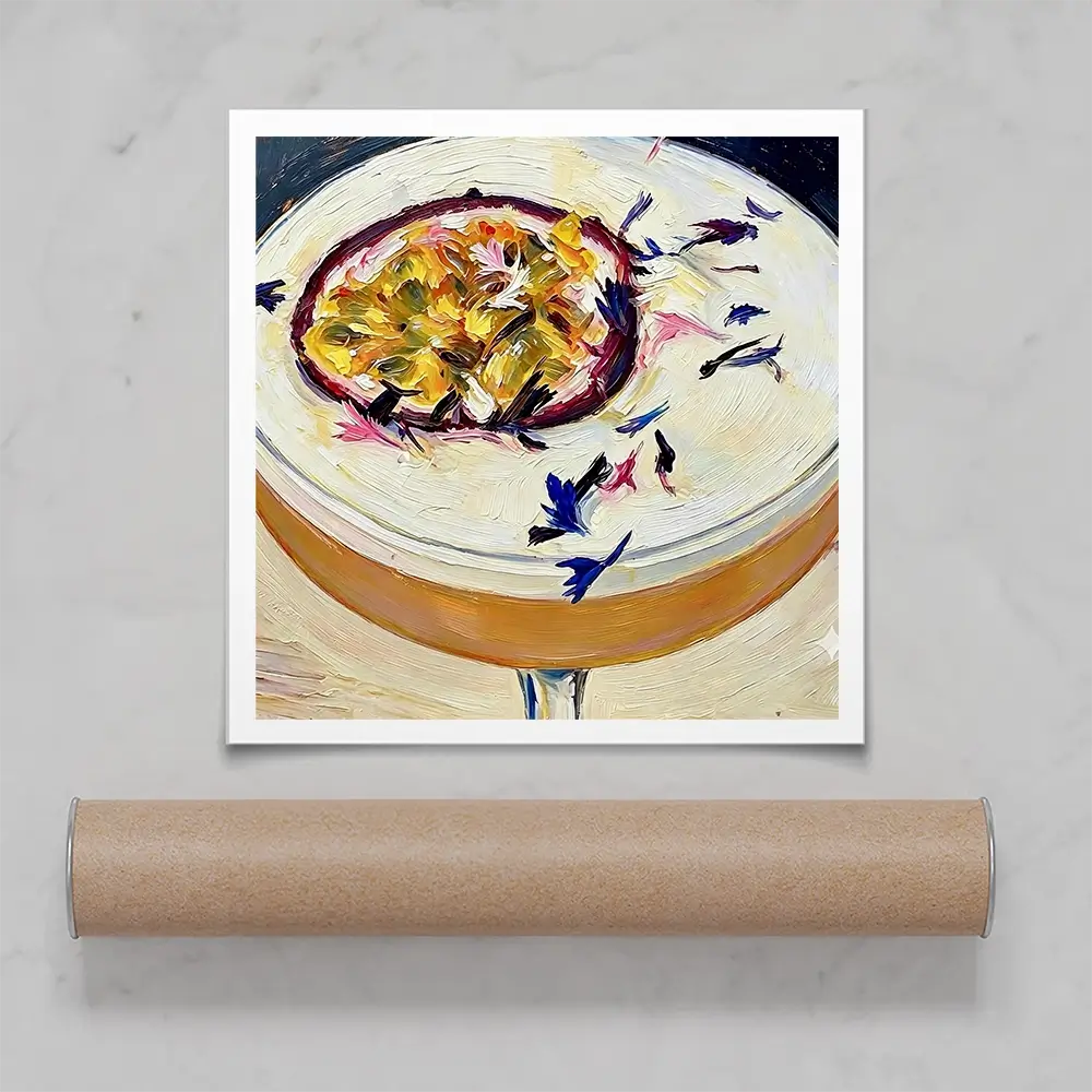 Passionfruit Daiquiri Cocktail Square Art Print Passionfruit Daiquiri Cocktail Square Art Print wall art product David Alexander Elder