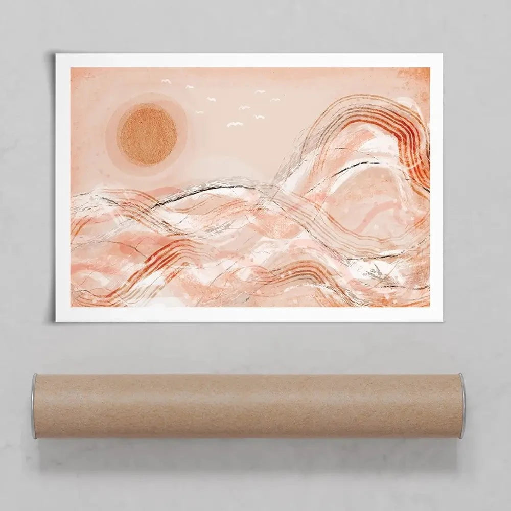 Pastel Peach Sea Art Print Pastel Peach Sea Art Print wall art product Treechild