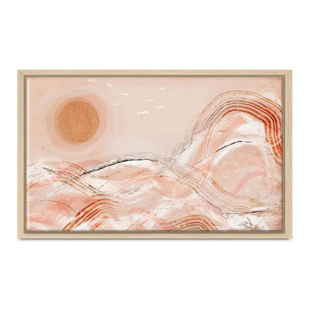 Pastel Peach Sea Canvas Print Pastel Peach Sea Canvas Print wall art product Treechild