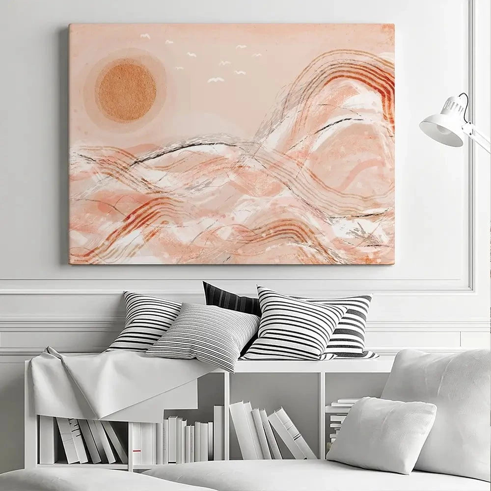 Pastel Peach Sea Canvas Print Pastel Peach Sea Canvas Print wall art product Treechild