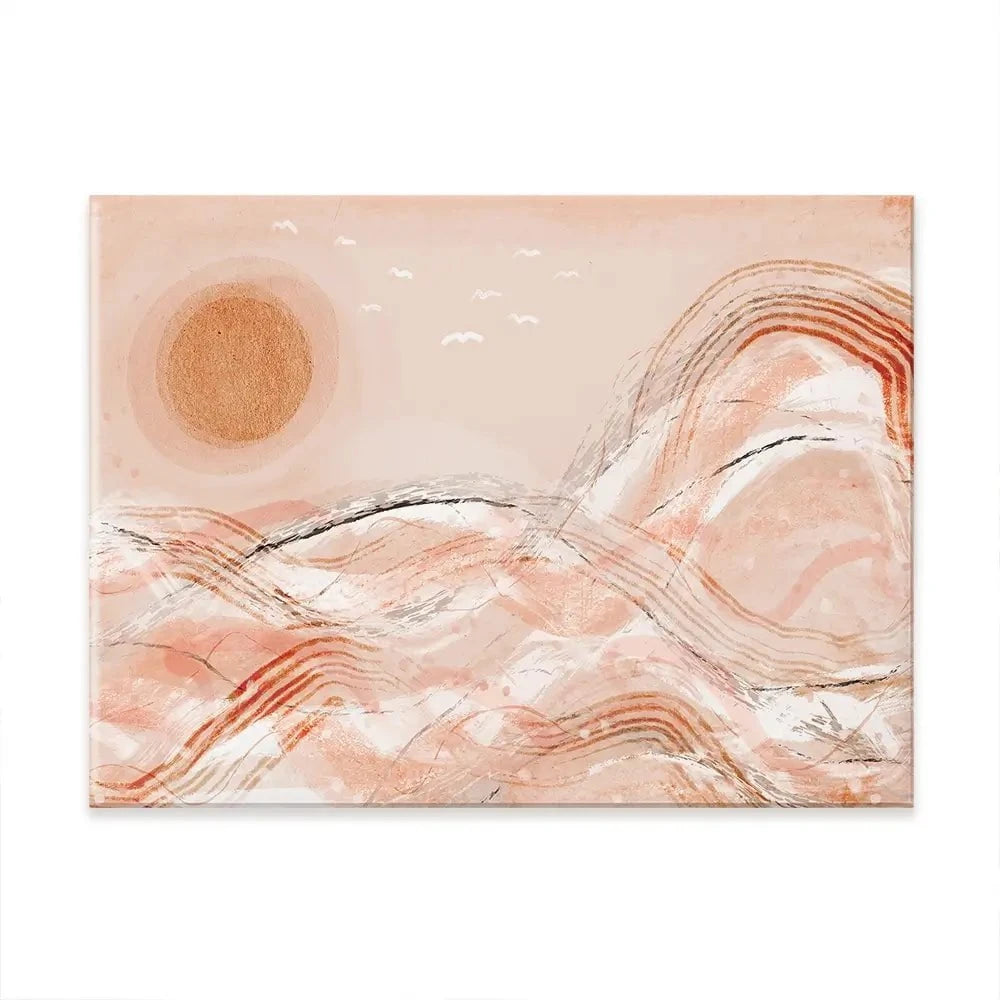 Pastel Peach Sea Canvas Print Pastel Peach Sea Canvas Print wall art product Treechild