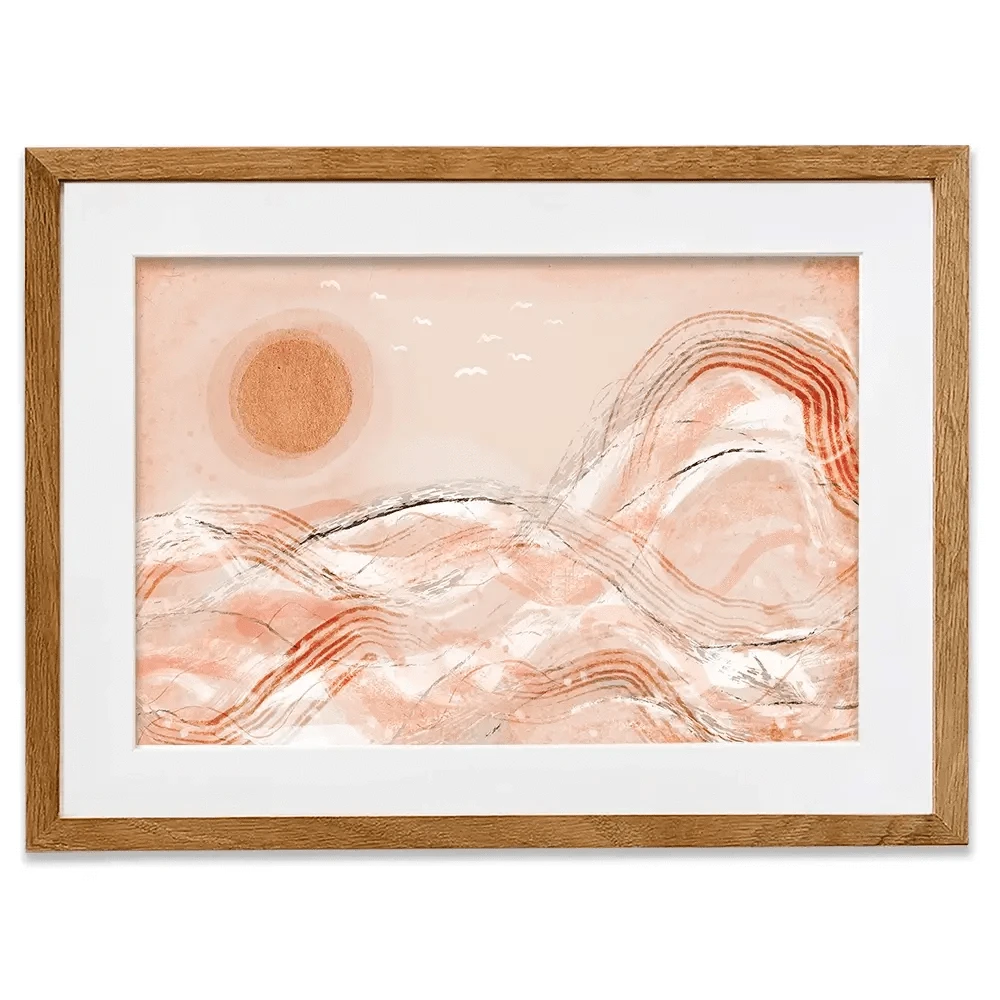 Pastel Peach Sea Framed Art Print Pastel Peach Sea Framed Art Print wall art product Treechild