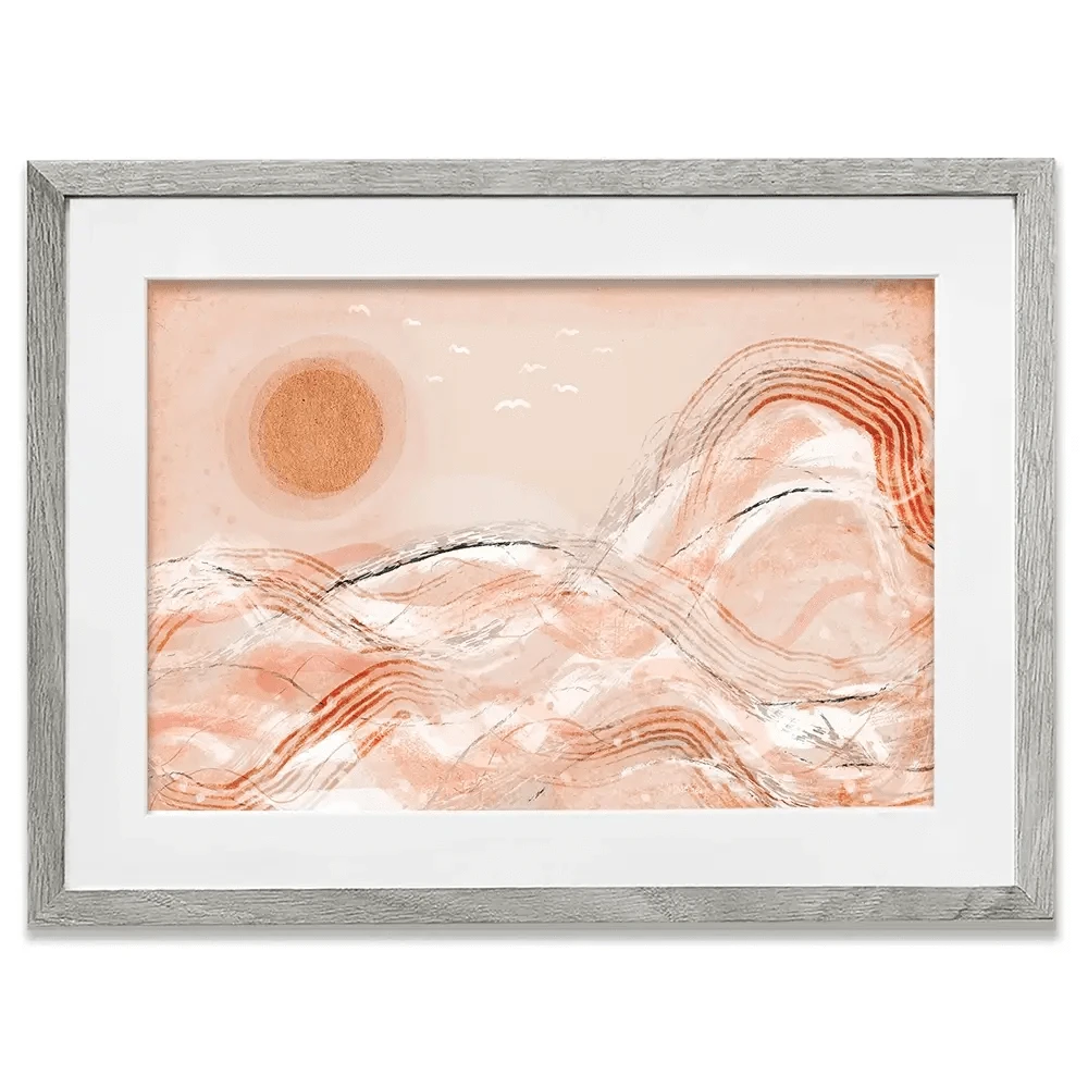 Pastel Peach Sea Framed Art Print Pastel Peach Sea Framed Art Print wall art product Treechild