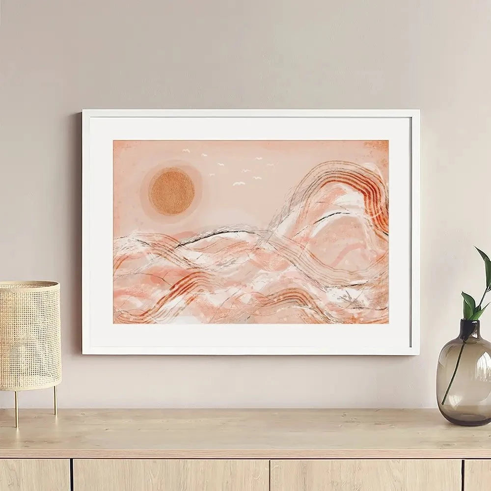 Pastel Peach Sea Framed Art Print Pastel Peach Sea Framed Art Print wall art product Treechild