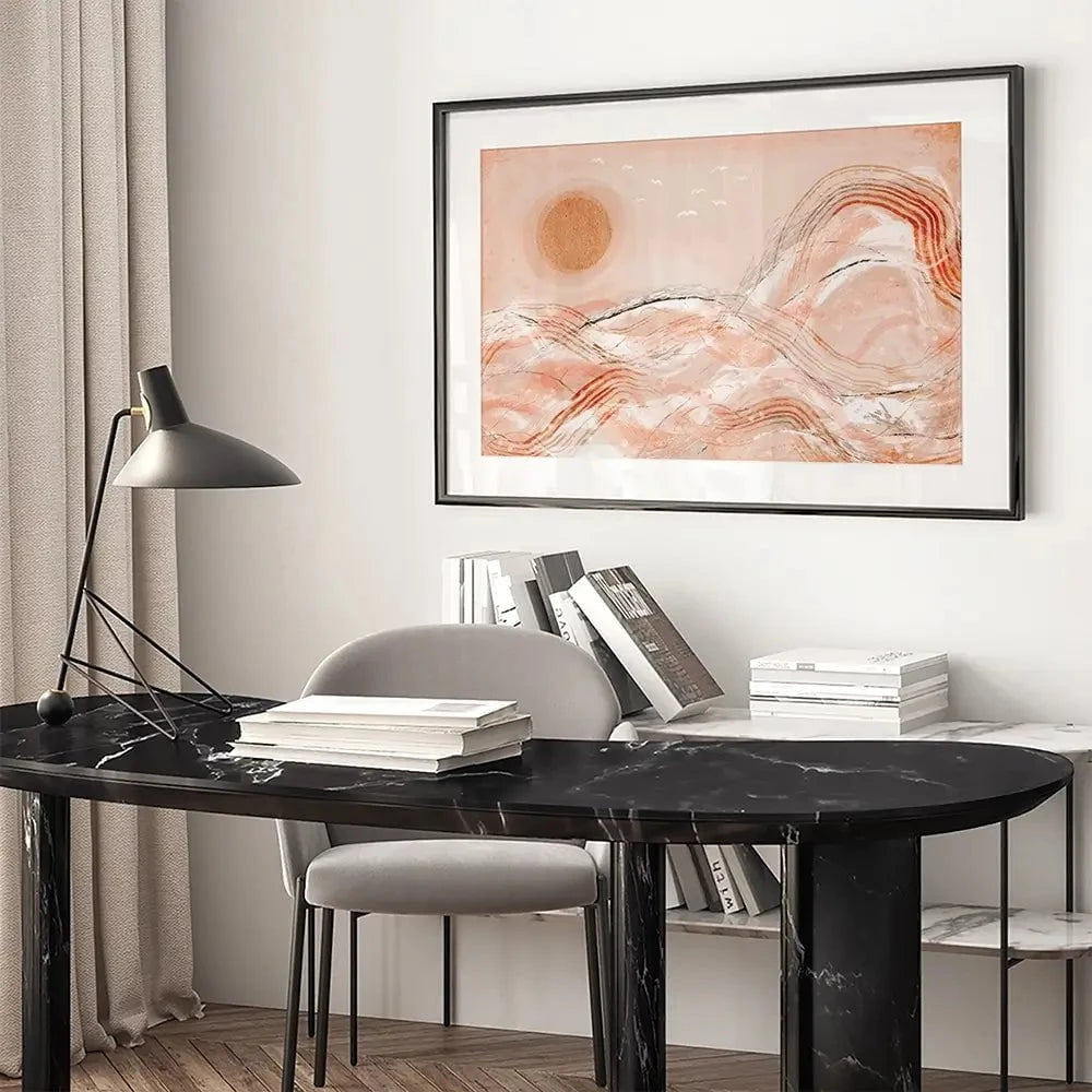 Pastel Peach Sea Framed Art Print Pastel Peach Sea Framed Art Print wall art product Treechild