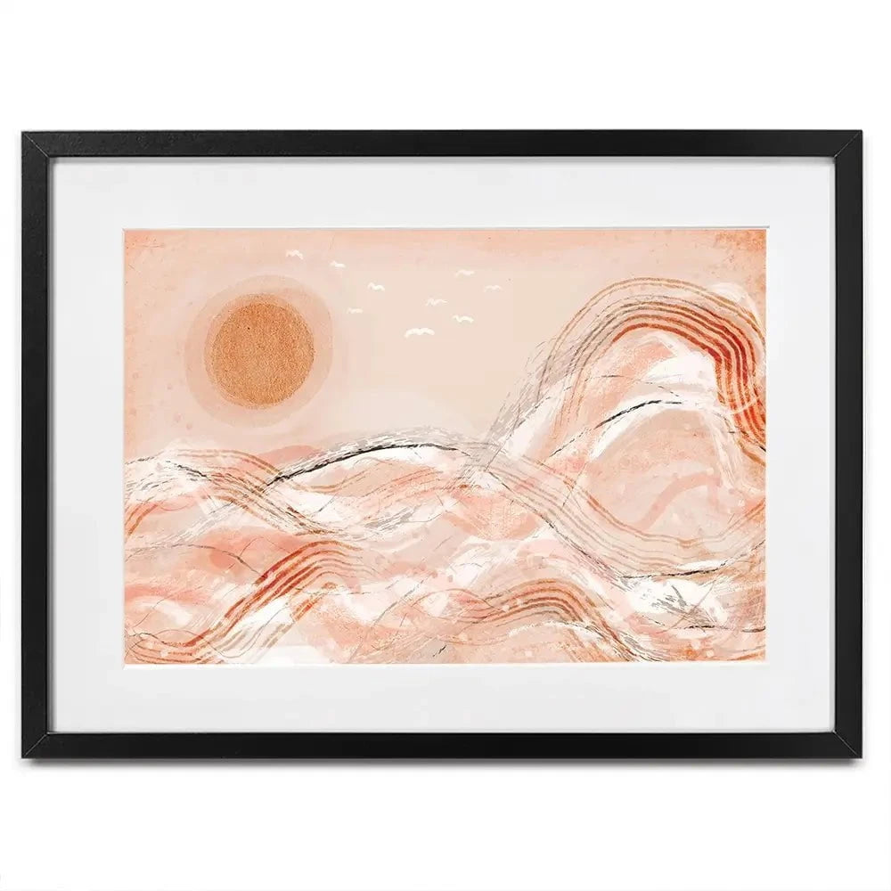 Pastel Peach Sea Framed Art Print Pastel Peach Sea Framed Art Print wall art product Treechild