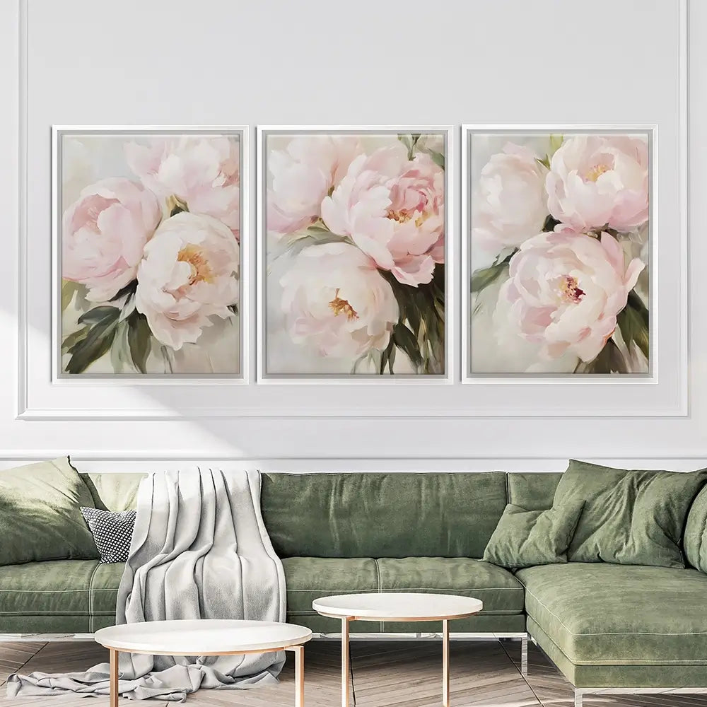 Pastel Pink Secret Trio Canvas Print Pastel Pink Secret Trio Canvas Print wall art product IAmHomeStudio