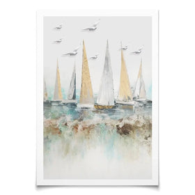 Pastel Sail Boats Art Print Pastel Sail Boats Art Print wall art product Muzi pear studio / Shutterstock