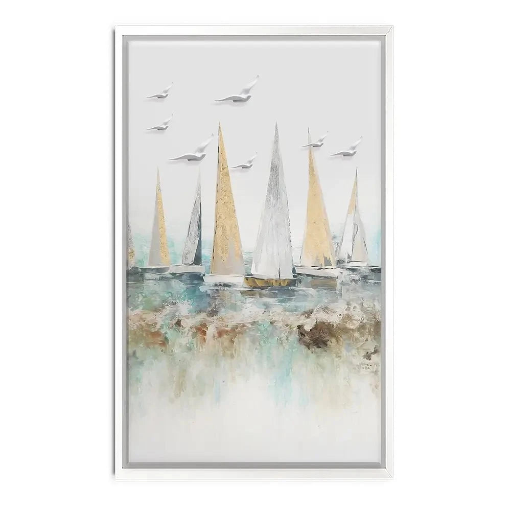 Pastel Sail Boats Canvas Print Pastel Sail Boats Canvas Print wall art product Muzi pear studio / Shutterstock