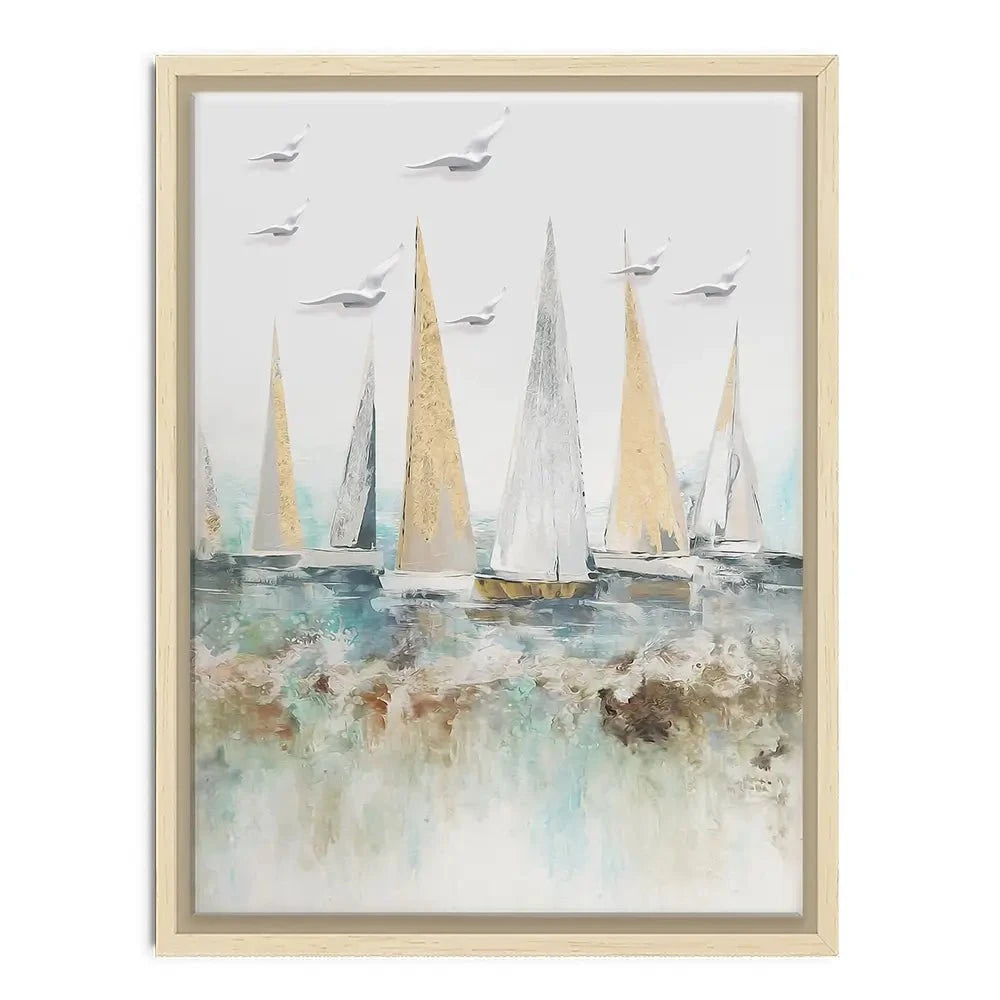 Pastel Sail Boats Canvas Print Pastel Sail Boats Canvas Print wall art product Muzi pear studio / Shutterstock