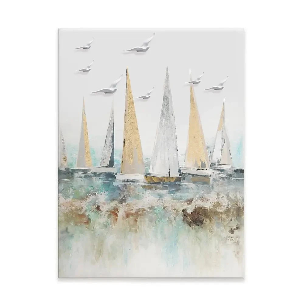 Pastel Sail Boats Canvas Print Pastel Sail Boats Canvas Print wall art product Muzi pear studio / Shutterstock