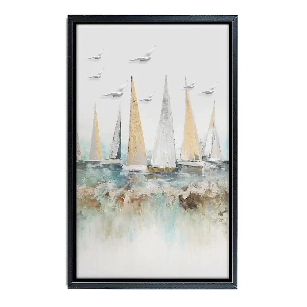 Pastel Sail Boats Canvas Print Pastel Sail Boats Canvas Print wall art product Muzi pear studio / Shutterstock