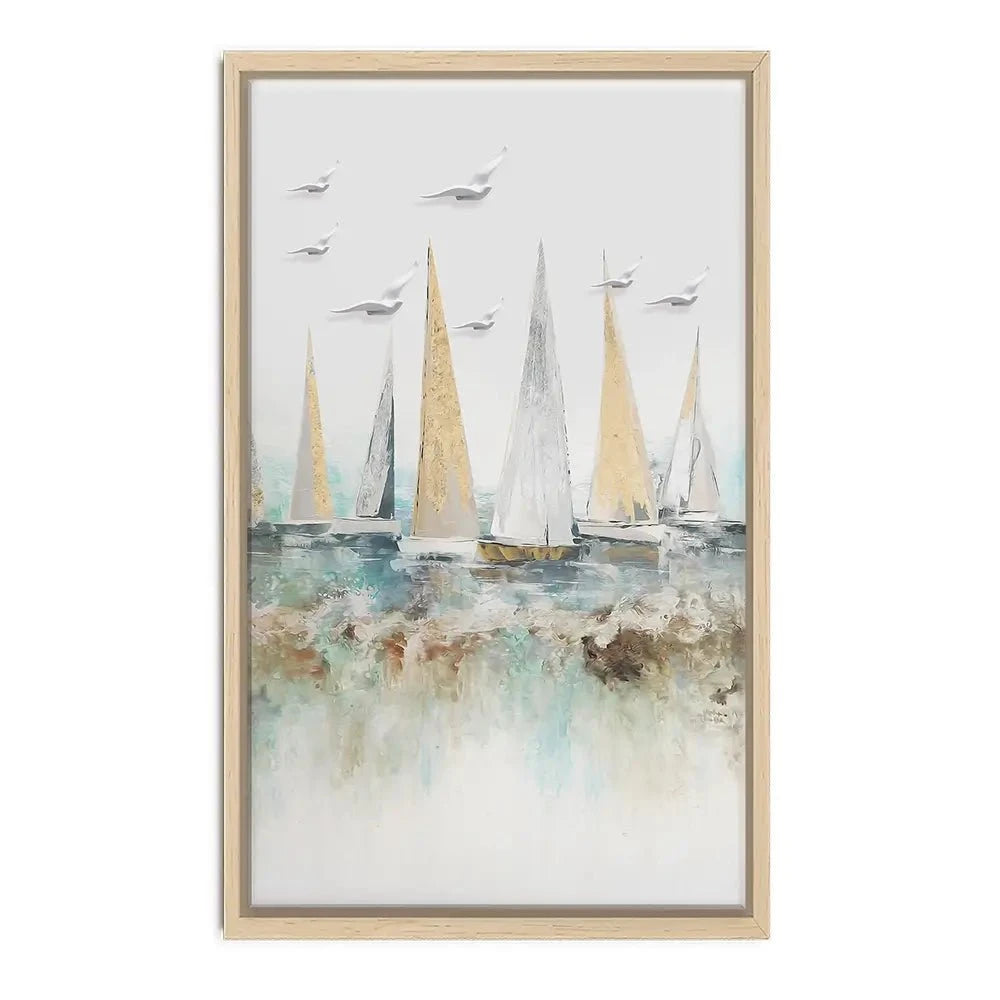 Pastel Sail Boats Canvas Print Pastel Sail Boats Canvas Print wall art product Muzi pear studio / Shutterstock