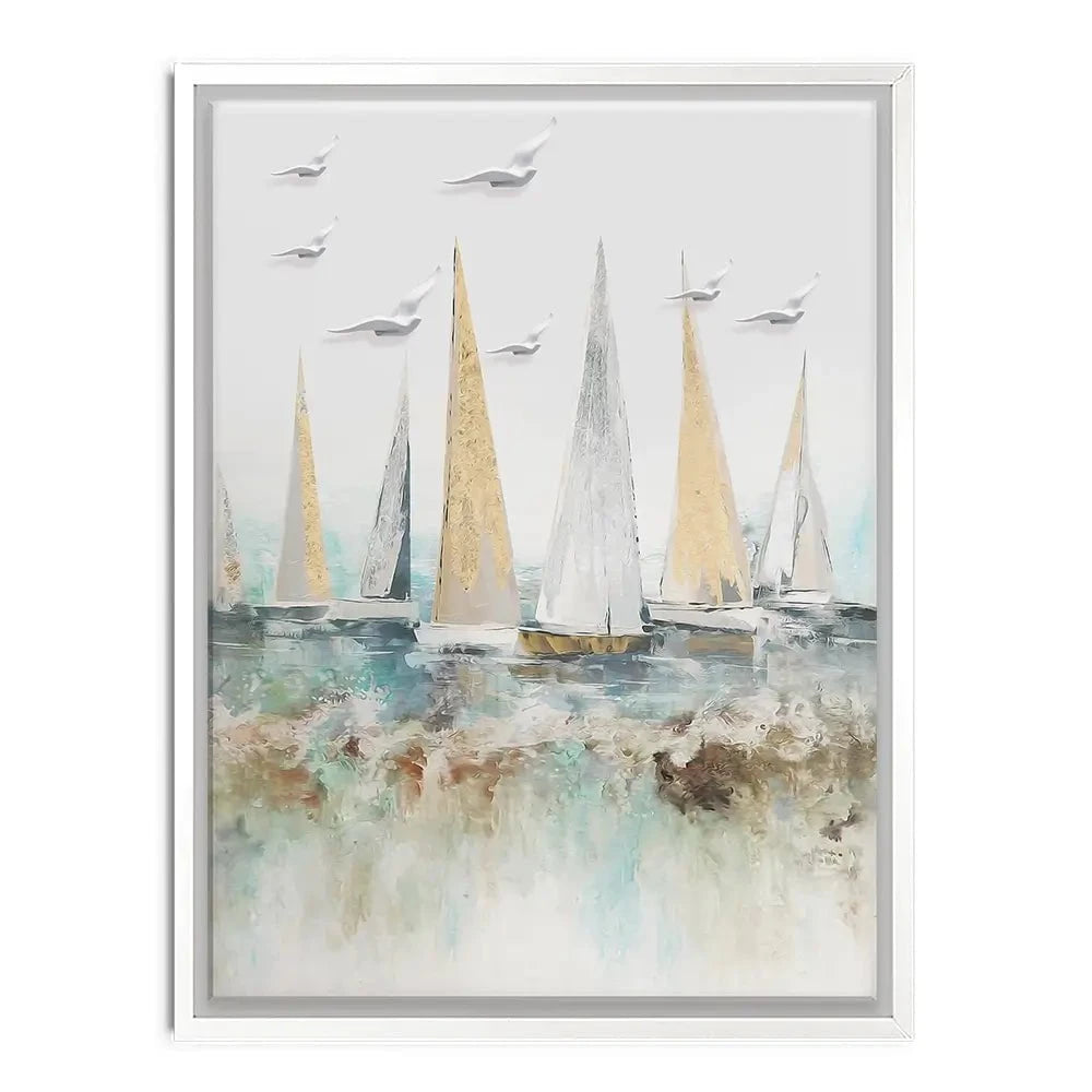 Pastel Sail Boats Canvas Print Pastel Sail Boats Canvas Print wall art product Muzi pear studio / Shutterstock