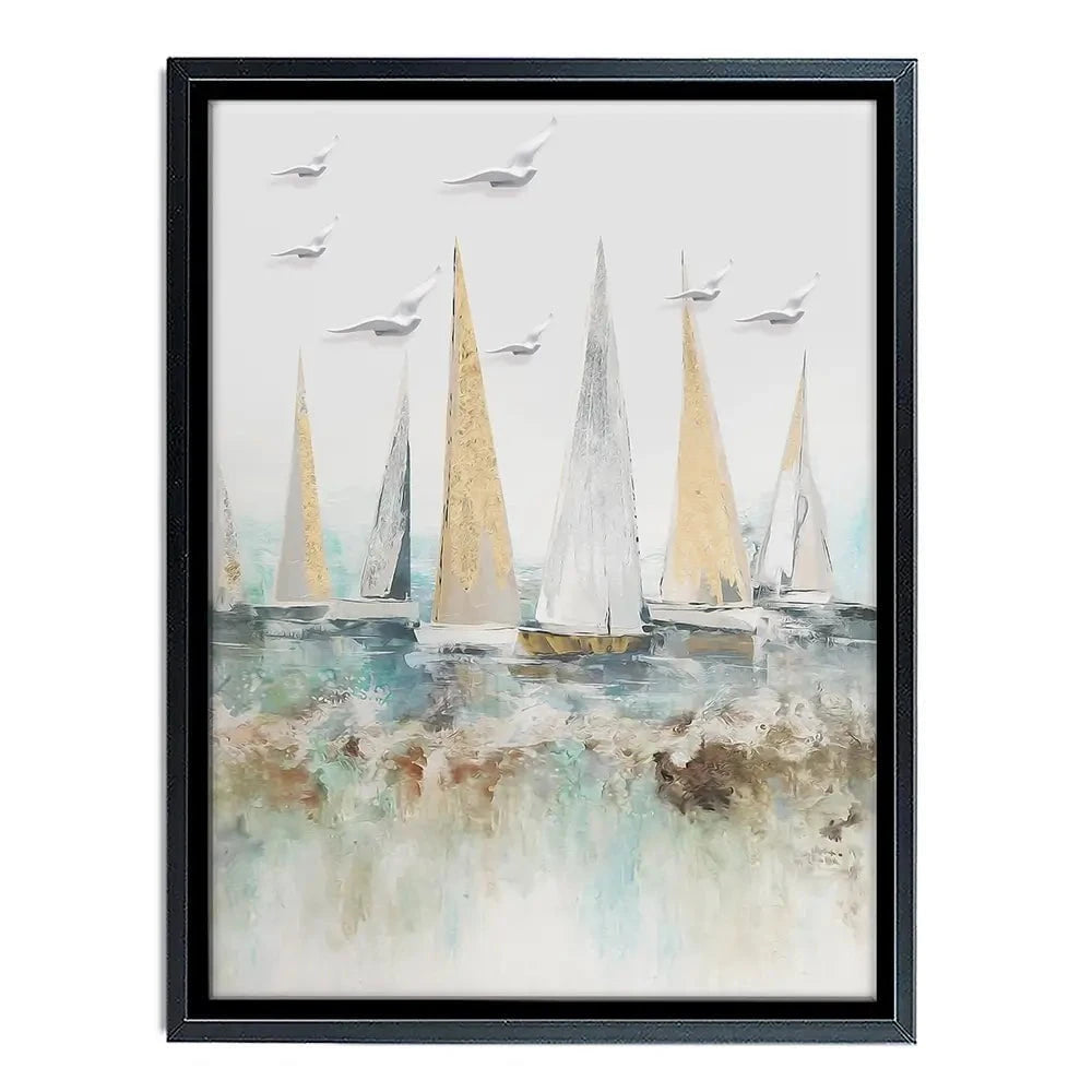 Pastel Sail Boats Canvas Print Pastel Sail Boats Canvas Print wall art product Muzi pear studio / Shutterstock