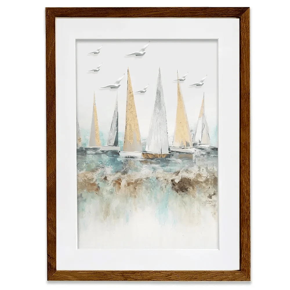 Pastel Sail Boats Framed Art Print Pastel Sail Boats Framed Art Print wall art product Muzi pear studio / Shutterstock