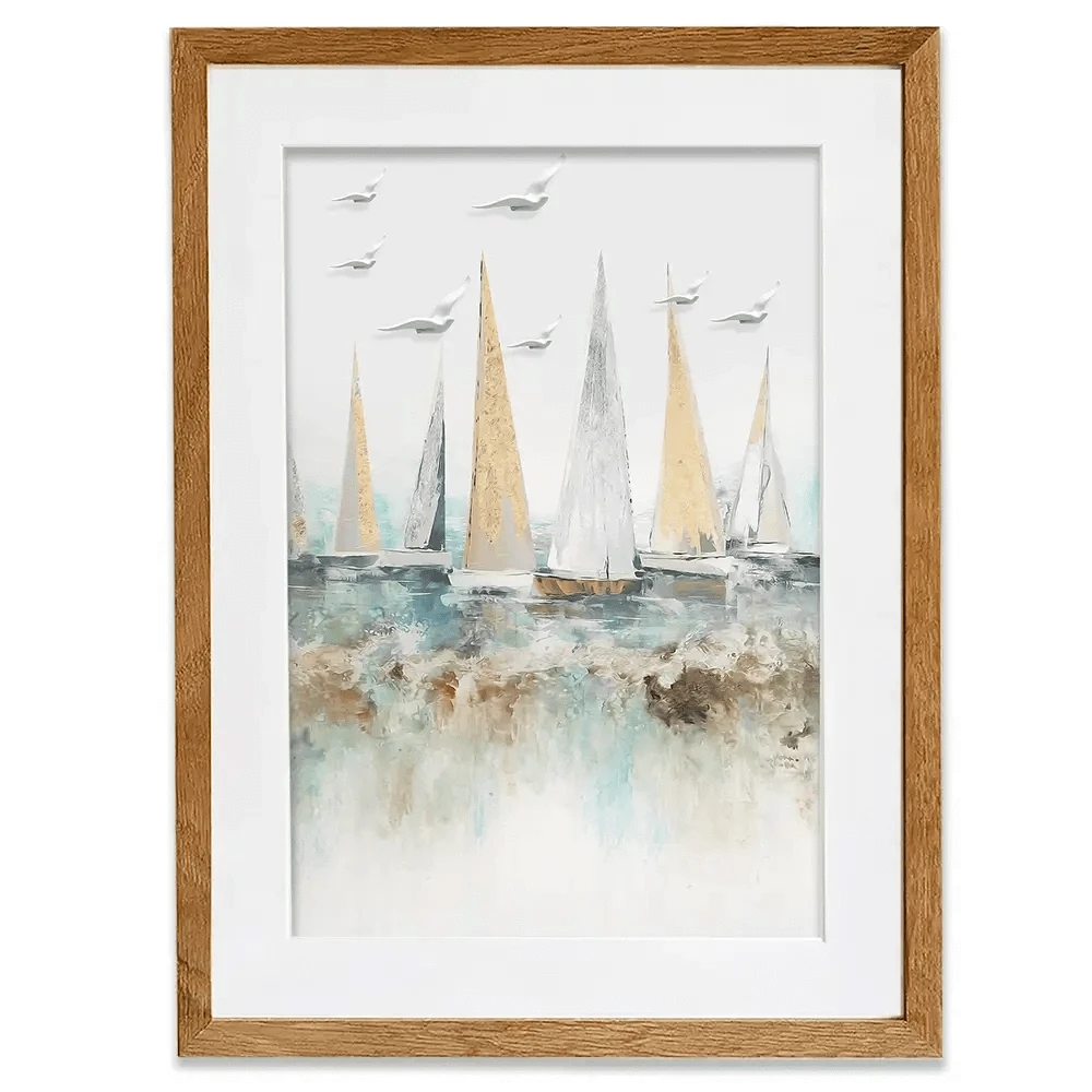 Pastel Sail Boats Framed Art Print Pastel Sail Boats Framed Art Print wall art product Muzi pear studio / Shutterstock