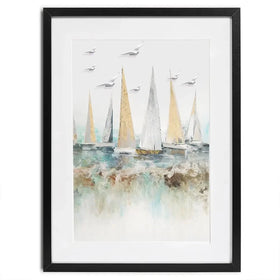 Pastel Sail Boats Framed Art Print Pastel Sail Boats Framed Art Print wall art product Muzi pear studio / Shutterstock