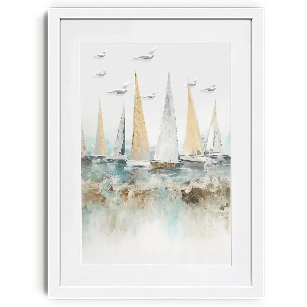 Pastel Sail Boats Framed Art Print Pastel Sail Boats Framed Art Print wall art product Muzi pear studio / Shutterstock