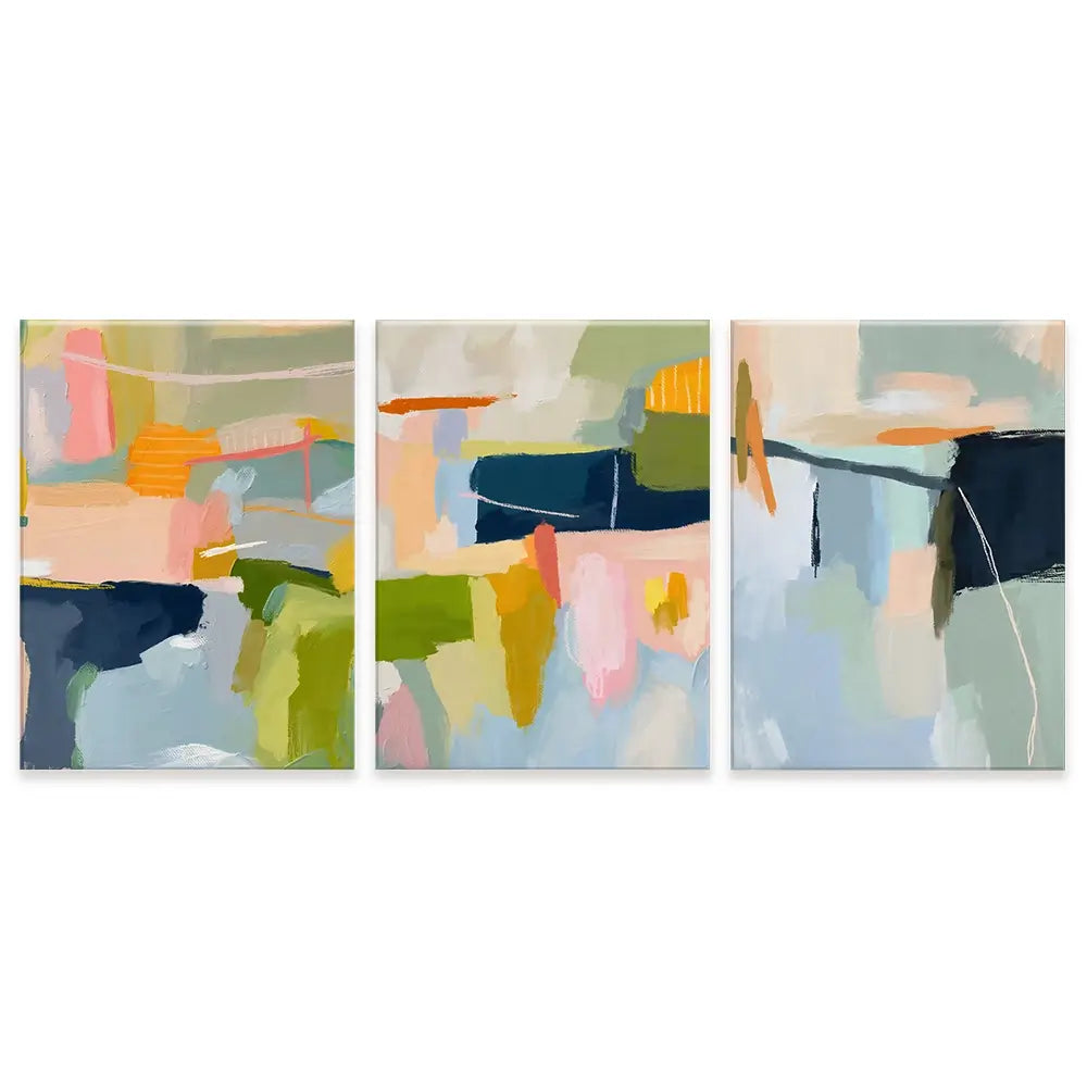 Pastel Wonder Trio Canvas Print Pastel Wonder Trio Canvas Print wall art product Lisa Nohren - Independent