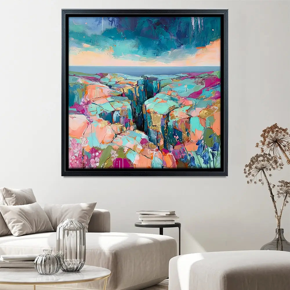 Patchwork Coast Square Canvas Print Patchwork Coast Square Canvas Print wall art product David Alexander Elder