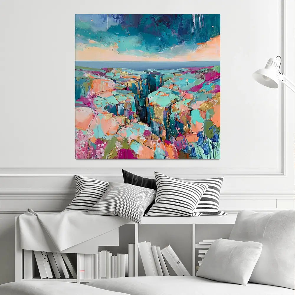 Patchwork Coast Square Canvas Print Patchwork Coast Square Canvas Print wall art product David Alexander Elder