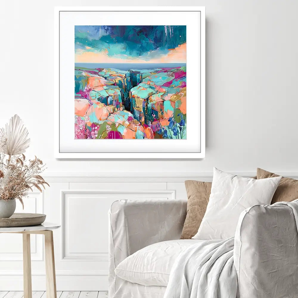 Patchwork Coast Square Framed Art Print Patchwork Coast Square Framed Art Print wall art product David Alexander Elder