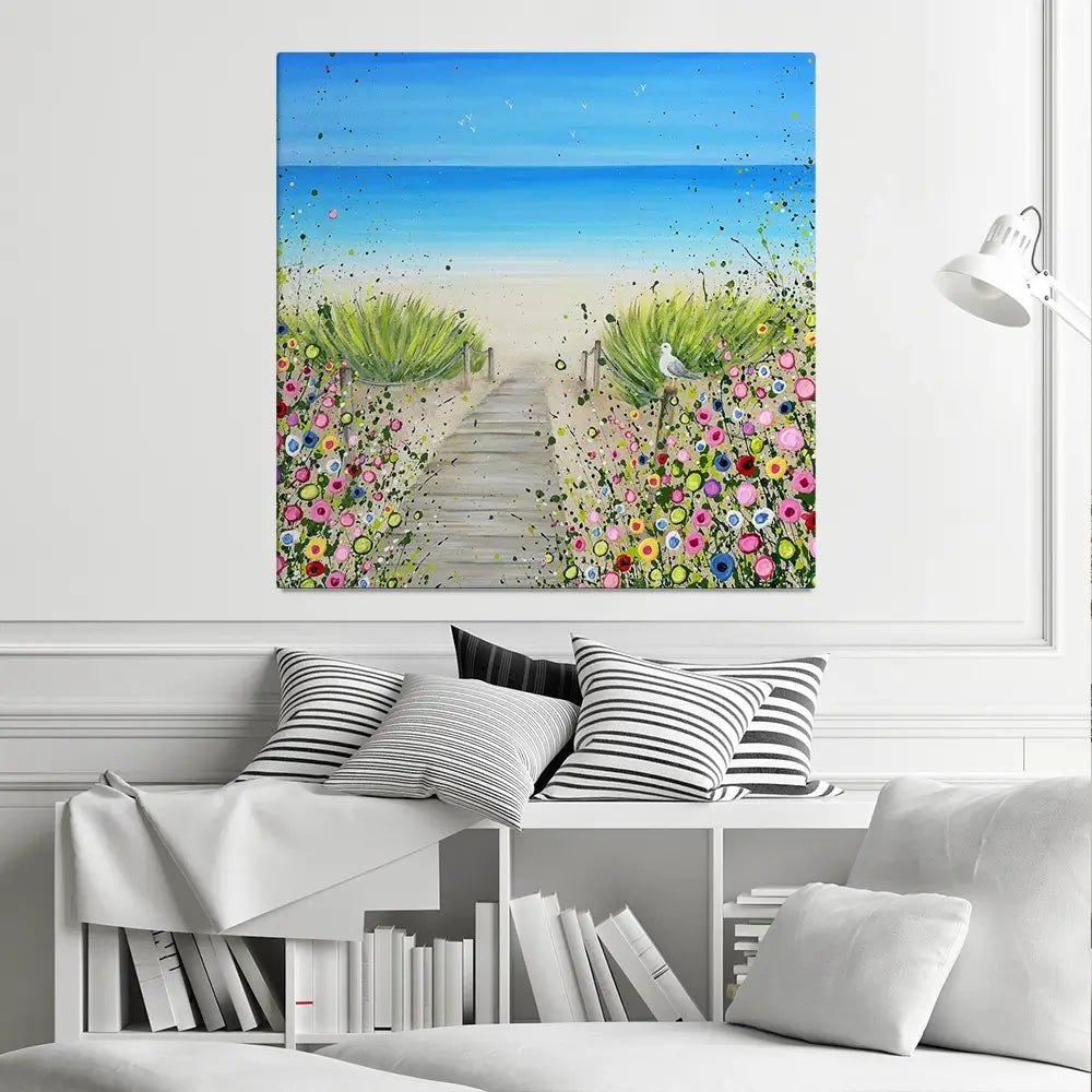 Pathway To Paradise Square Canvas Print Pathway To Paradise Square Canvas Print wall art product Jo Gough
