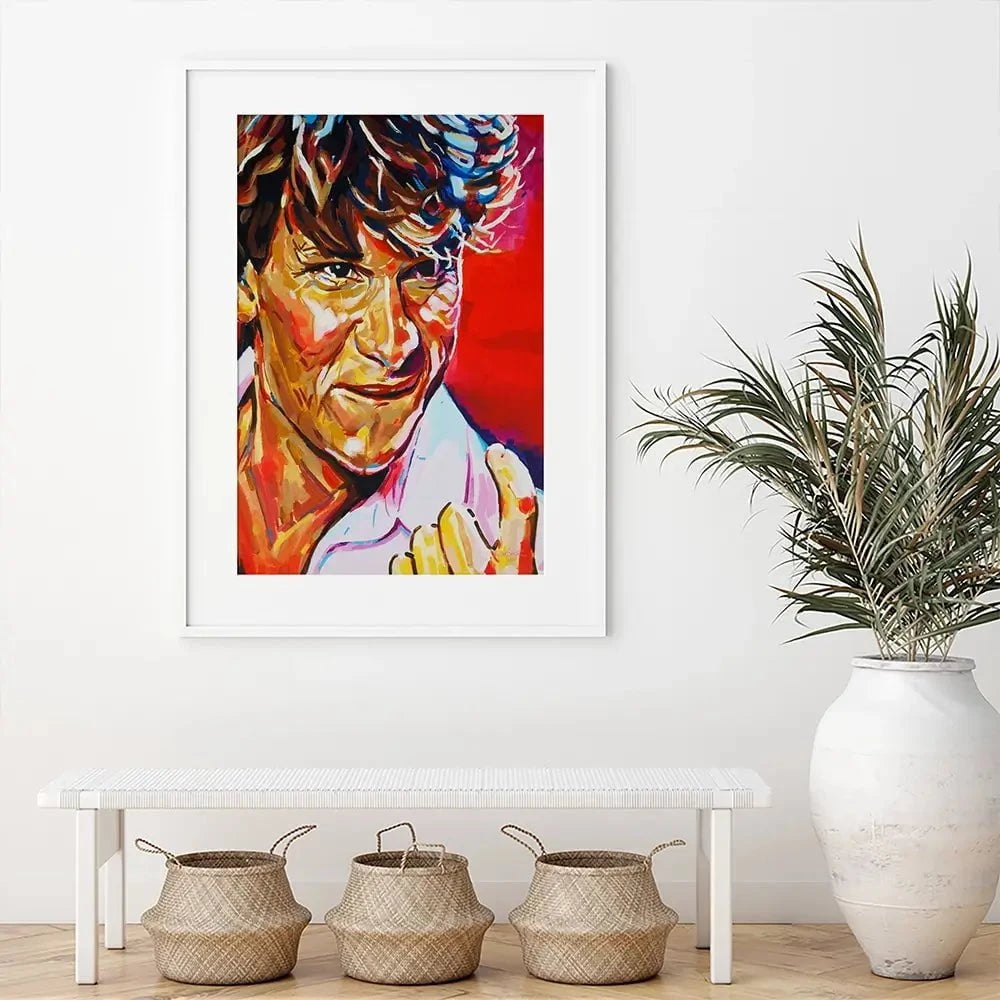 Patrick Swayze Framed Art Print Patrick Swayze Framed Art Print wall art product Juliet Stockton