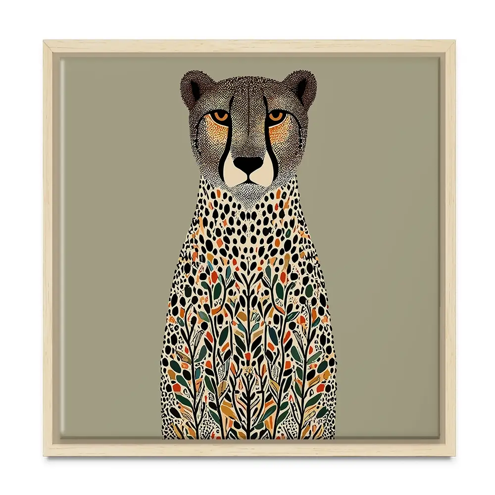 Patterned Cheetah Square Canvas Print Patterned Cheetah Square Canvas Print wall art product P & M Print Gallery