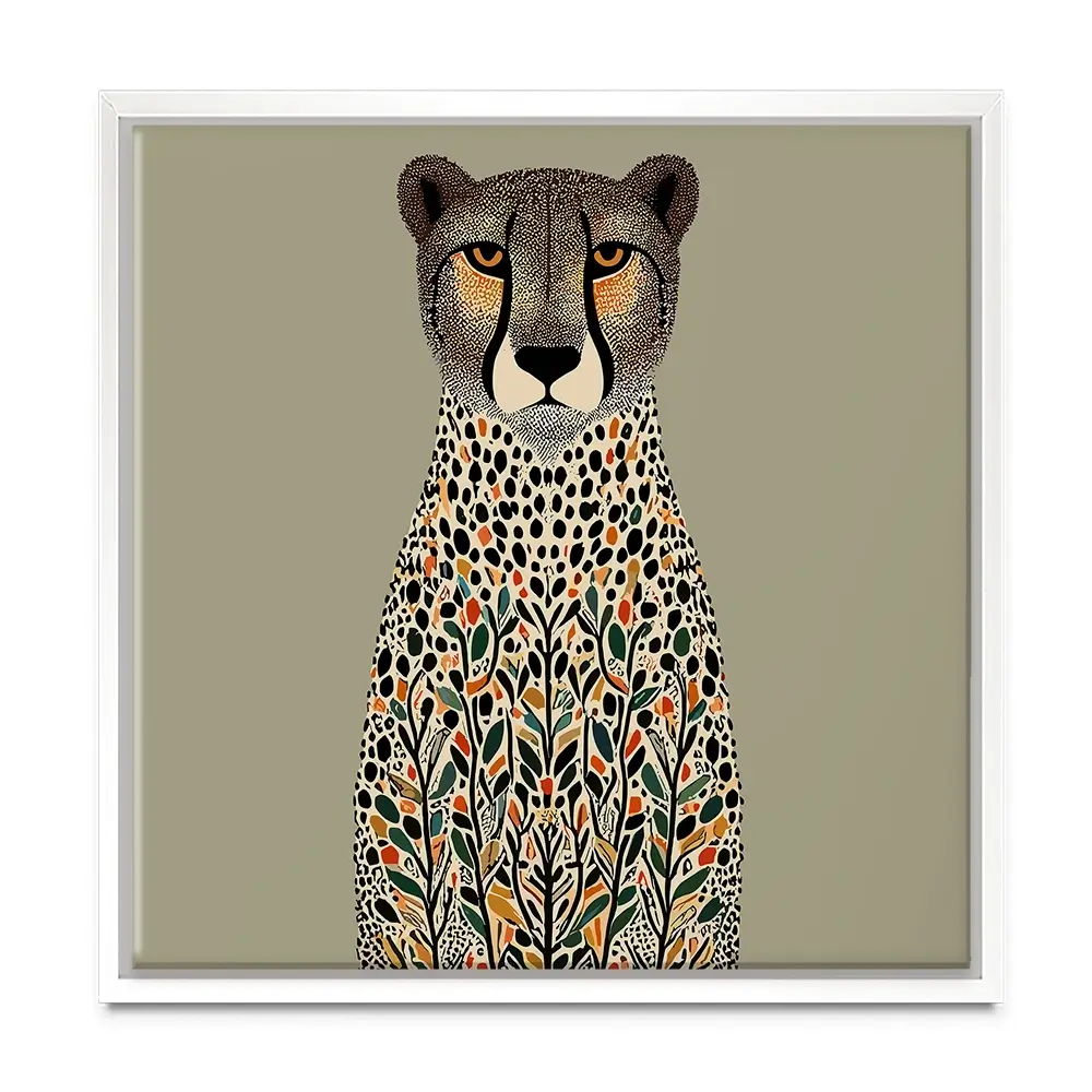 Patterned Cheetah Square Canvas Print Patterned Cheetah Square Canvas Print wall art product P & M Print Gallery