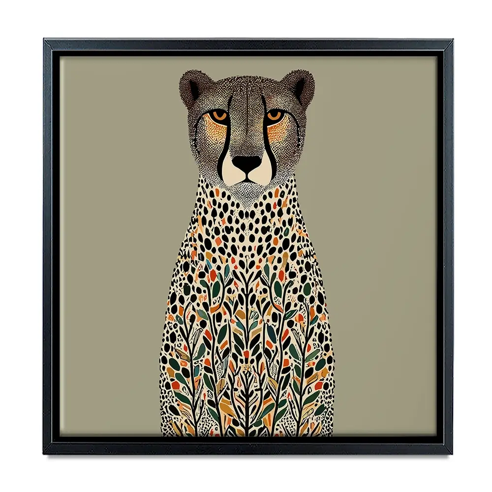 Patterned Cheetah Square Canvas Print Patterned Cheetah Square Canvas Print wall art product P & M Print Gallery