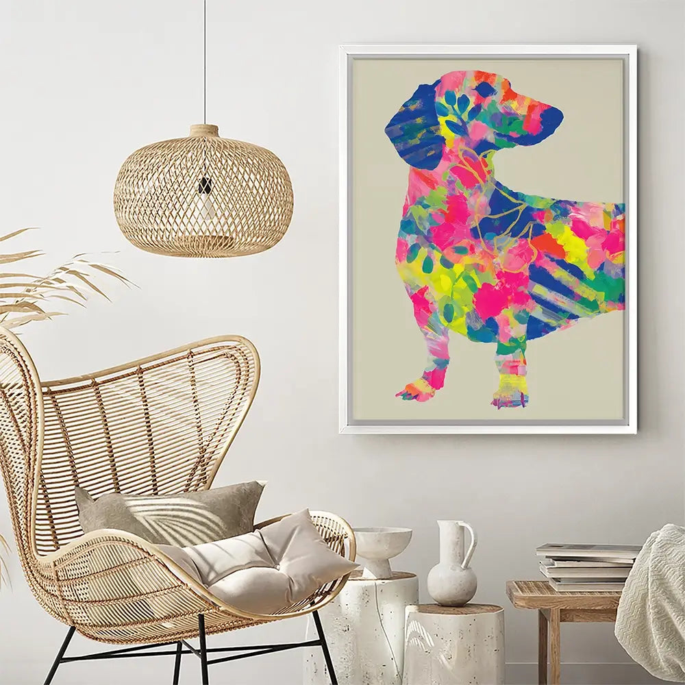 Patterned Dachshund Canvas Print Patterned Dachshund Canvas Print wall art product Chromatic Storm Studio