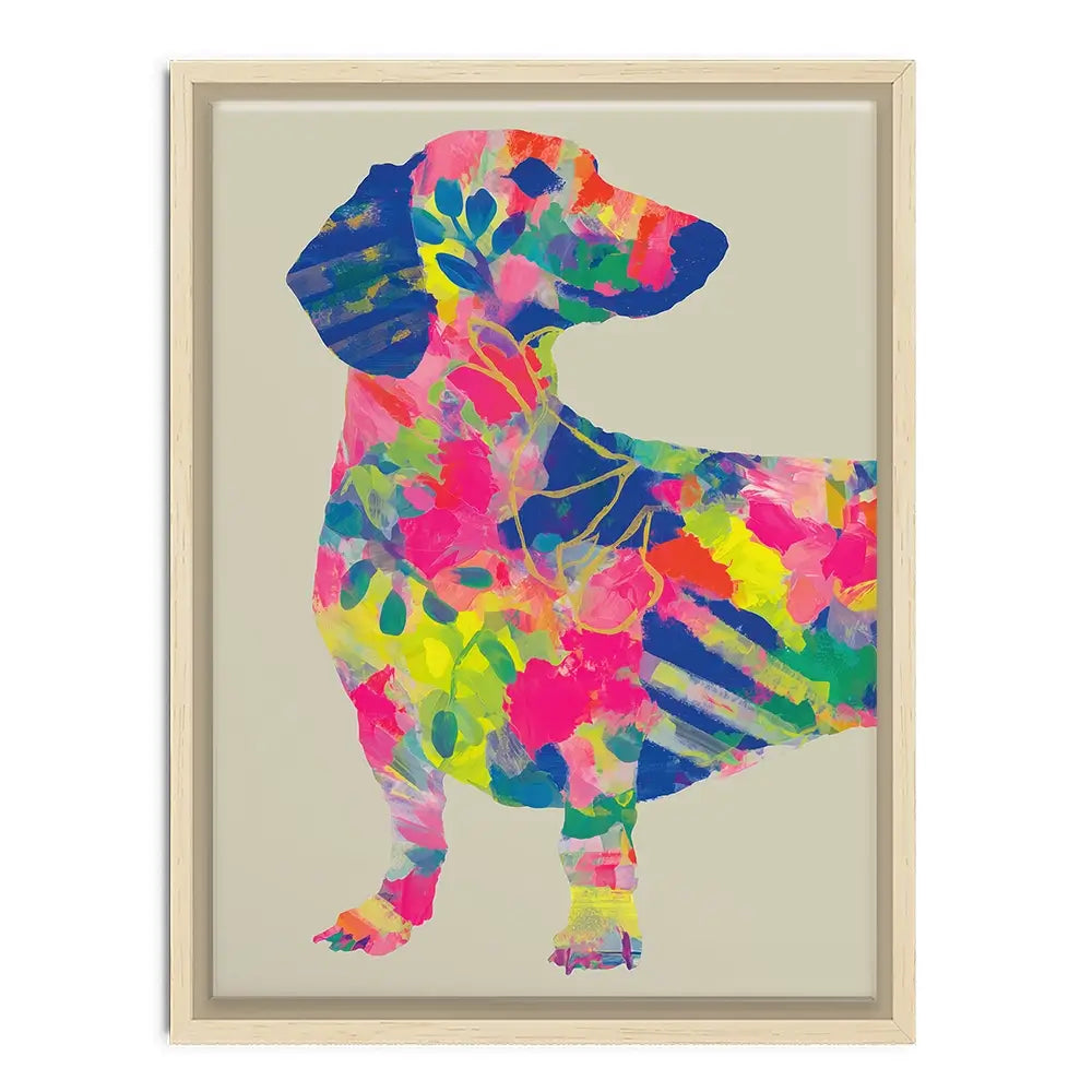 Patterned Dachshund Canvas Print Patterned Dachshund Canvas Print wall art product Chromatic Storm Studio