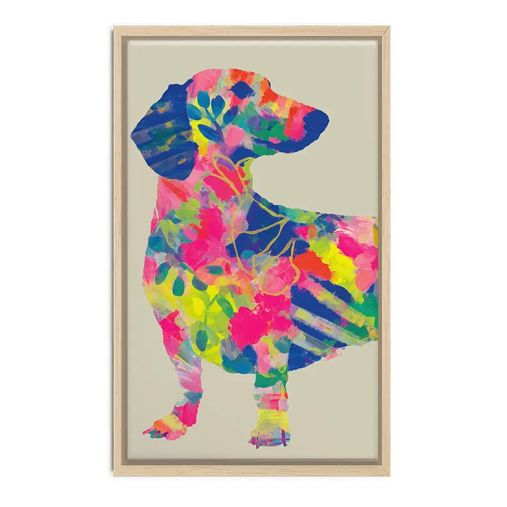 Patterned Dachshund Canvas Print Patterned Dachshund Canvas Print wall art product Chromatic Storm Studio