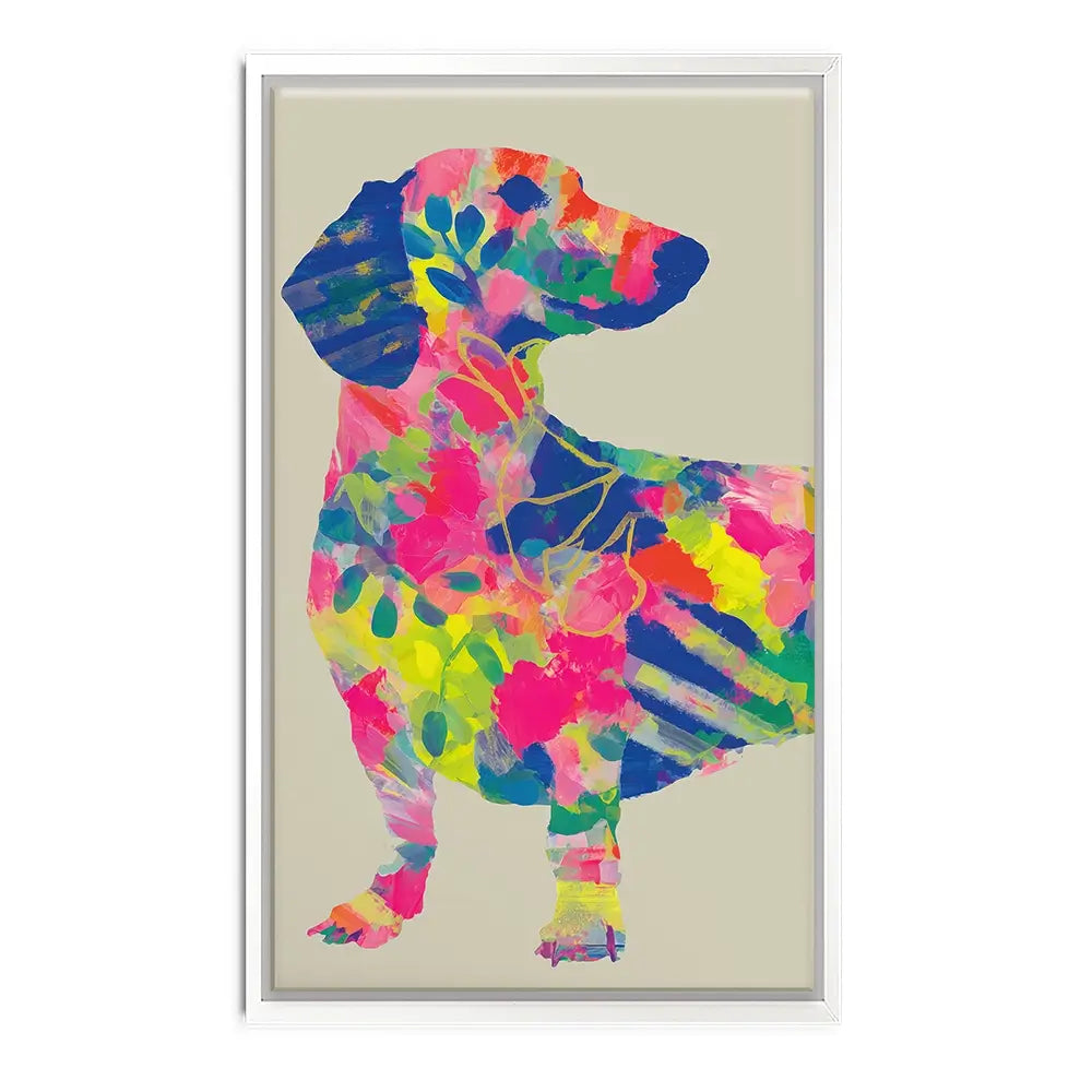 Patterned Dachshund Canvas Print Patterned Dachshund Canvas Print wall art product Chromatic Storm Studio