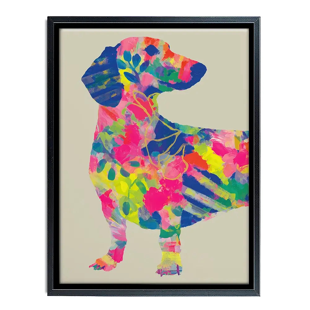 Patterned Dachshund Canvas Print Patterned Dachshund Canvas Print wall art product Chromatic Storm Studio