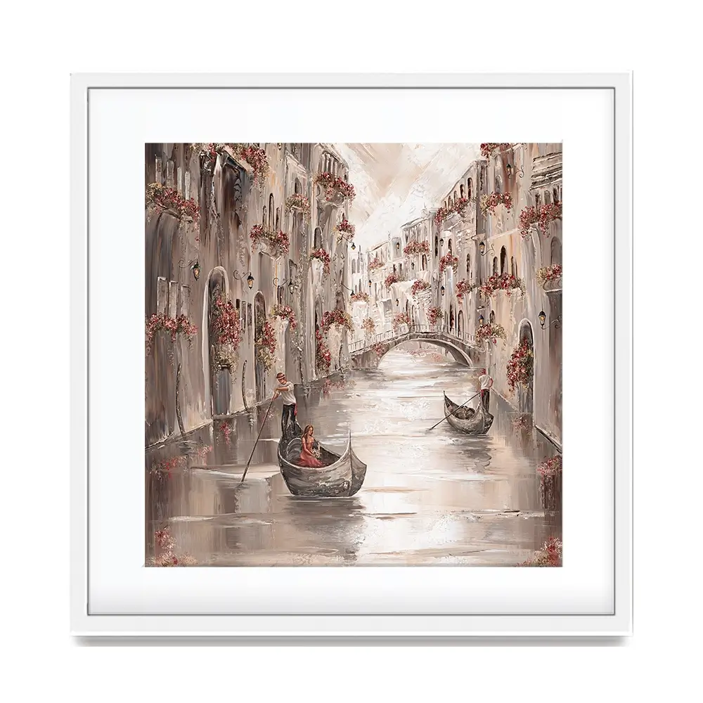 Peace In Venice Square Framed Art Print Peace In Venice Square Framed Art Print wall art product Art Print Shop
