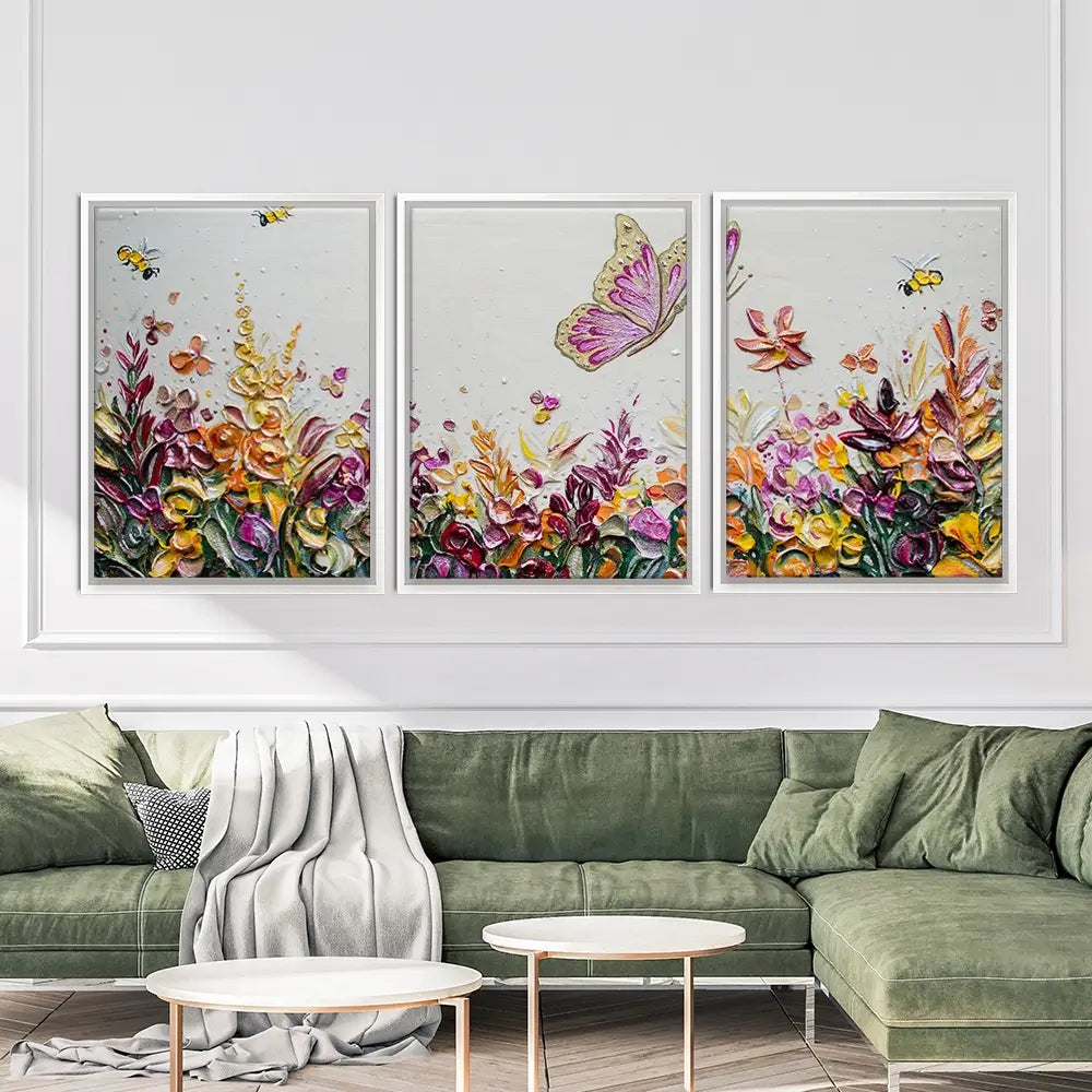 Peaceful Meadow Trio Canvas Print Peaceful Meadow Trio Canvas Print wall art product Nada Khatib