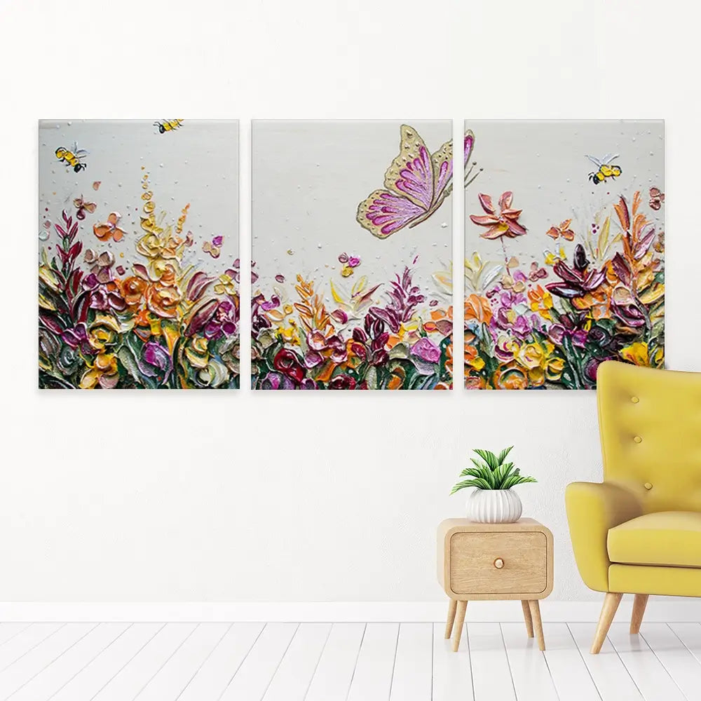 Peaceful Meadow Trio Canvas Print Peaceful Meadow Trio Canvas Print wall art product Nada Khatib