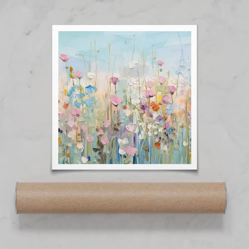 Peaceful Wildflowers Square Art Print Peaceful Wildflowers Square Art Print wall art product Gina Kelly - Independent